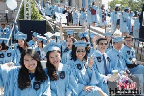 资料图：美国哥伦比亚大学中国留学生。中新社记者 廖攀 摄